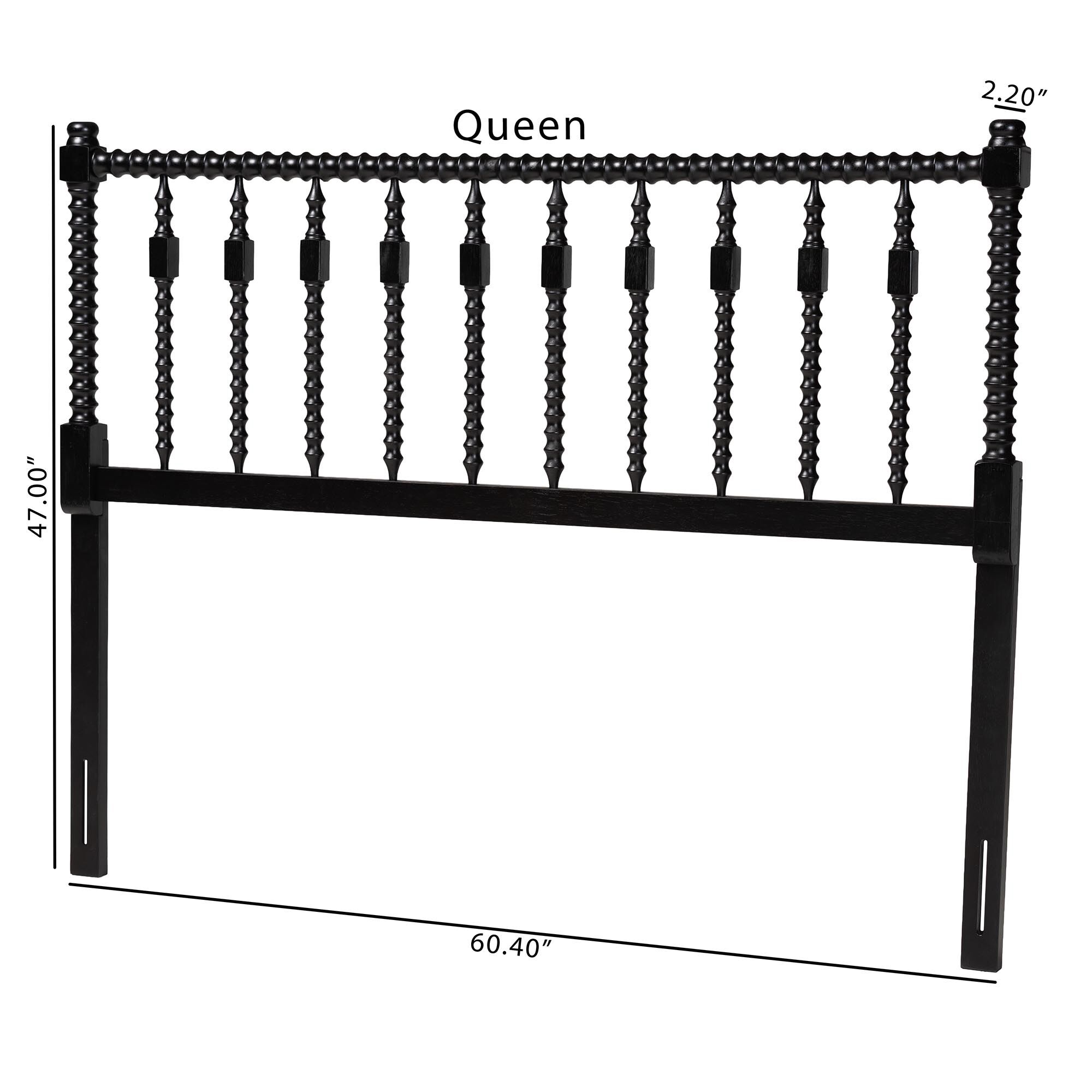 Juliette Turned Spindle Headboard, BLACK, alternate image number 6