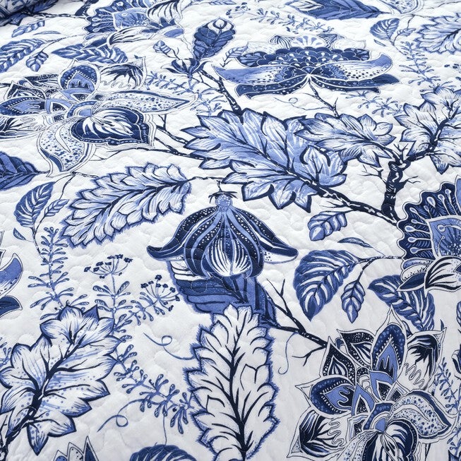 Lush Décor Cynthia Jacobean Quilt Blue 3Pc Set, , alternate image number null