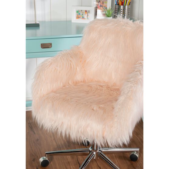 Fenton Faux Fur Office Chair Pink, , alternate image number null