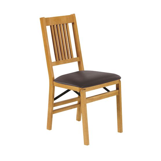 True Mission Wood Folding Chairs, Set Of 2, OAK, hi-res image number null