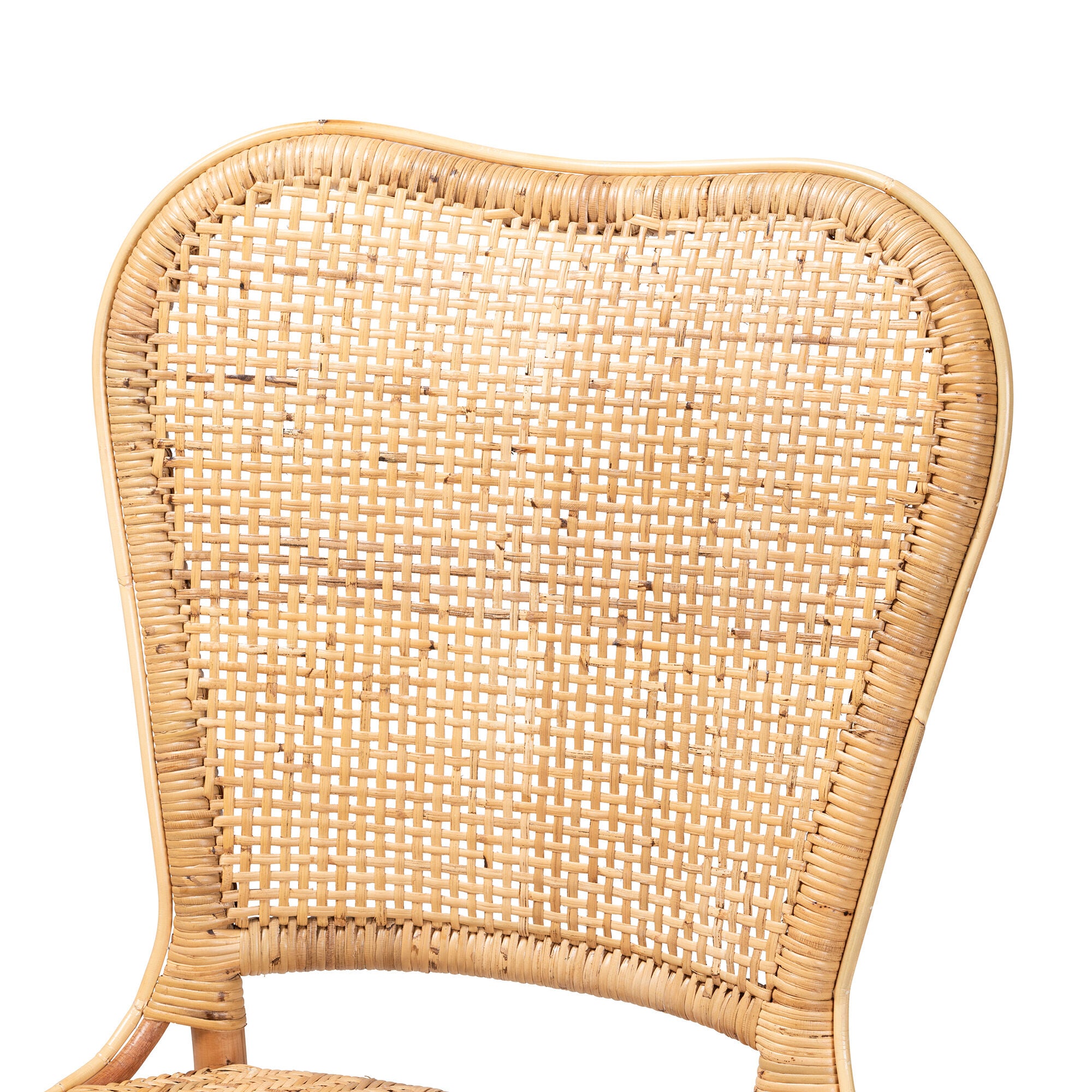 Irene Modern Bohemian Natural Rattan Dining Chair, NATURAL BROWN, alternate image number 6
