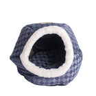 Cuddle Cave Cat Dog Bed, Blue Checkered, , alternate image number null