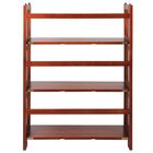 3-Shelf Folding Stackable Bookcase 27.5" Wide-Mahogany, , alternate image number null