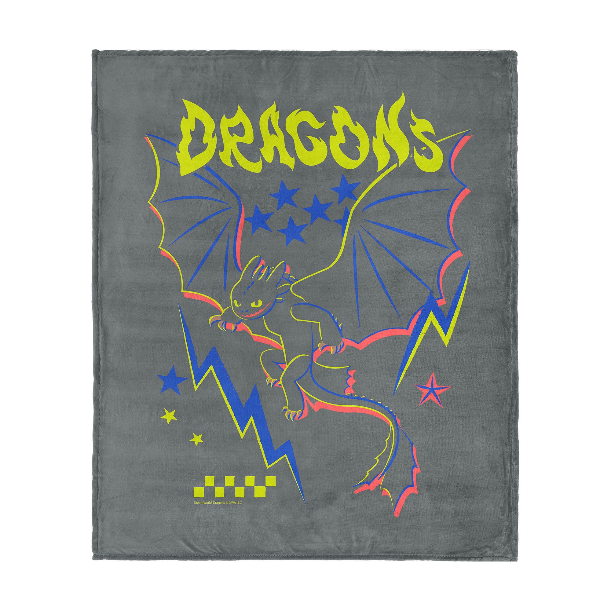 How to Train Your Dragon Neon Dragon Silk Touch Throw Blanket 50x60 inches, NEON, hi-res image number 0