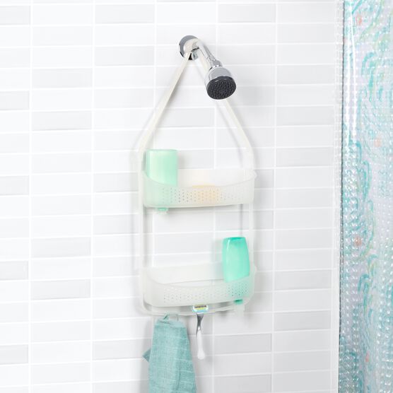 Multi-Functional 2-Shelf Shower Caddy, Grey, , alternate image number null