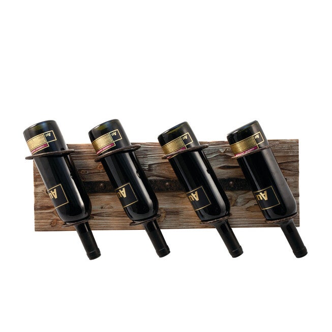 Metal And Wood Wine Rack, WOOD, hi-res image number 0
