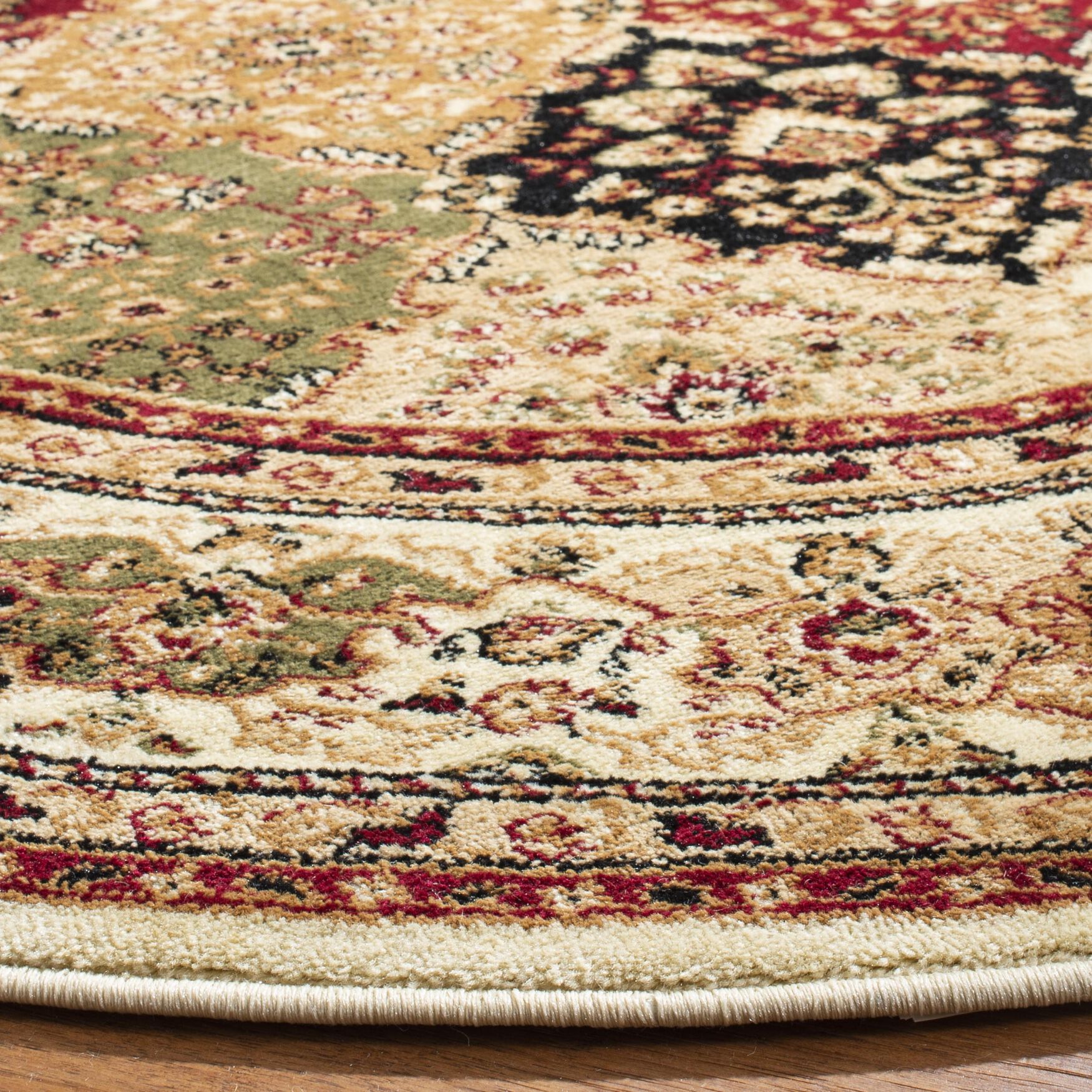 Lyndhurst 221 Multi / Ivory 5'-3 inches X 5'-3 inches Round Round Rug, , alternate image number 2