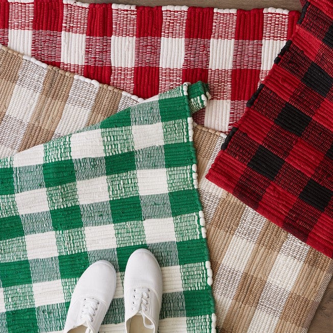 Red & Black Buffalo Check Rag Rug 26X40, , alternate image number 4