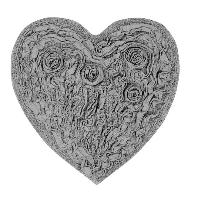Bellflower Heart Bath Rug, GREY, hi-res image number 0