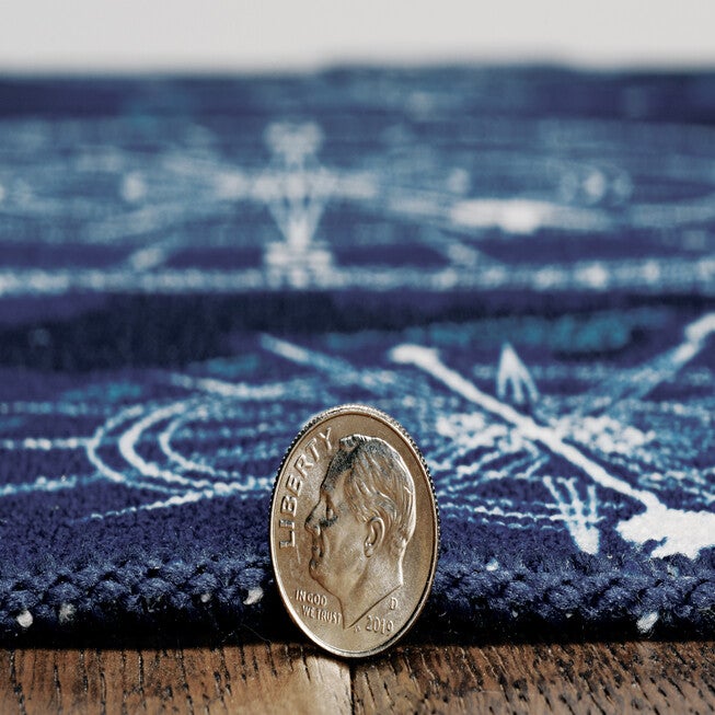 Washable Simon Blue/Ivory Rug, , alternate image number 2