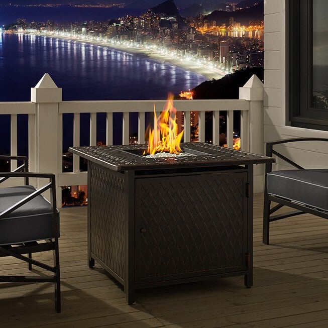 Cartney 32 inches Square Aluminum LPG/NG Fire Pit, , on-hover image number 1