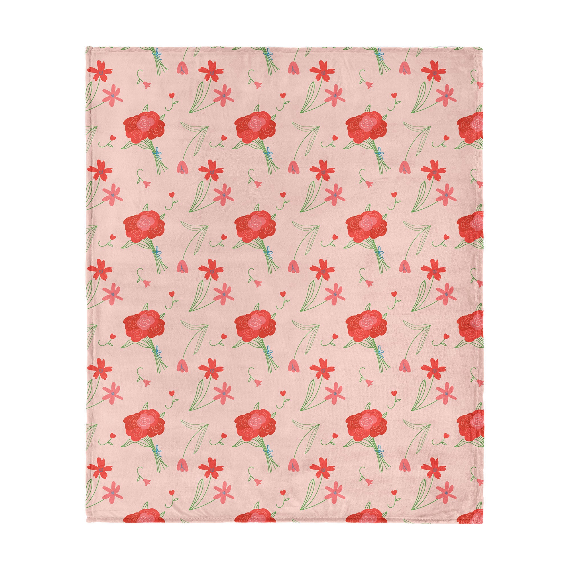 Valentine's Day Flowers Silk Touch Throw Blanket 50x60 Inches, FLOWER THROW, hi-res image number 0