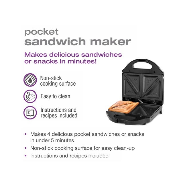 Sandwich Maker - Black, , alternate image number 2