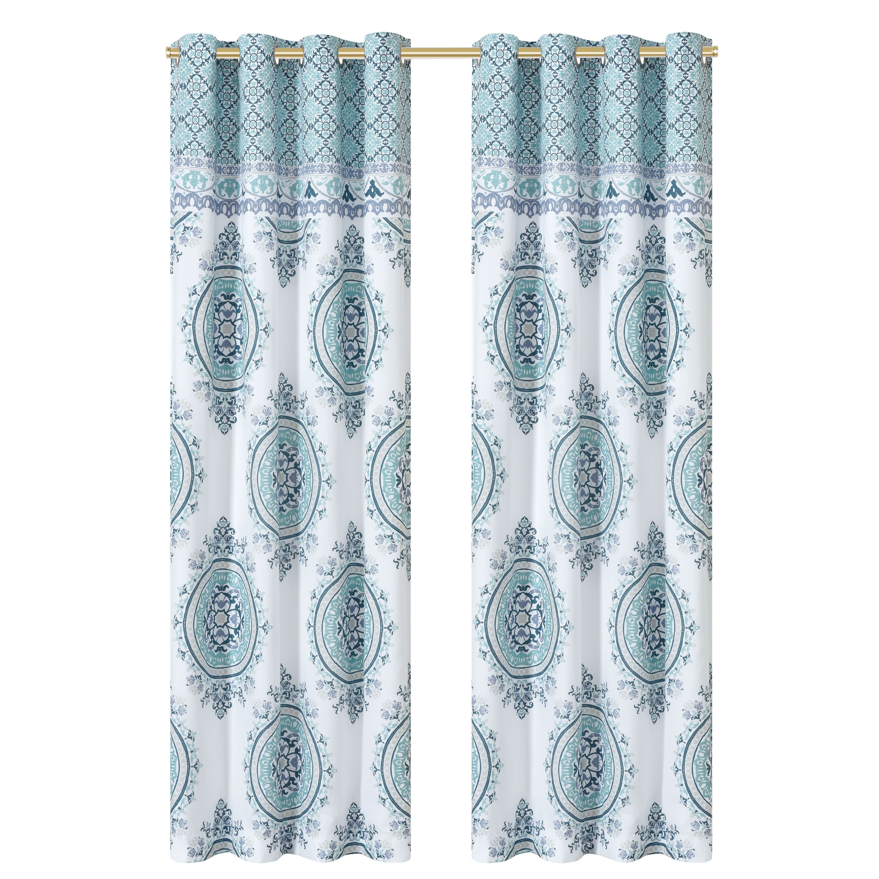 Afton 84 Inch Grommet Panel Pair, BLUE, alternate image number 2