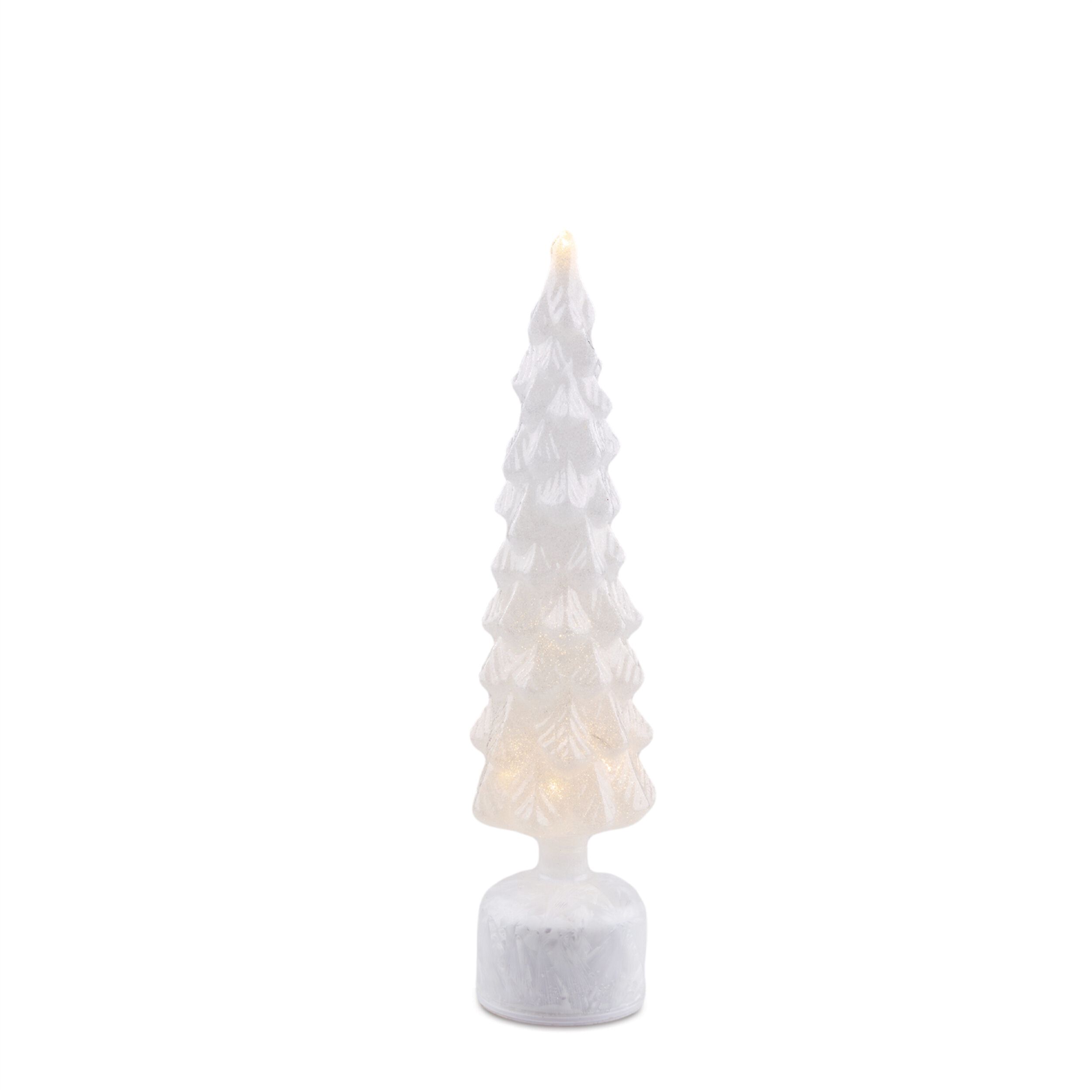 Rotating LED Glass Christmas Tree (Set of 2), WHITE, alternate image number 4