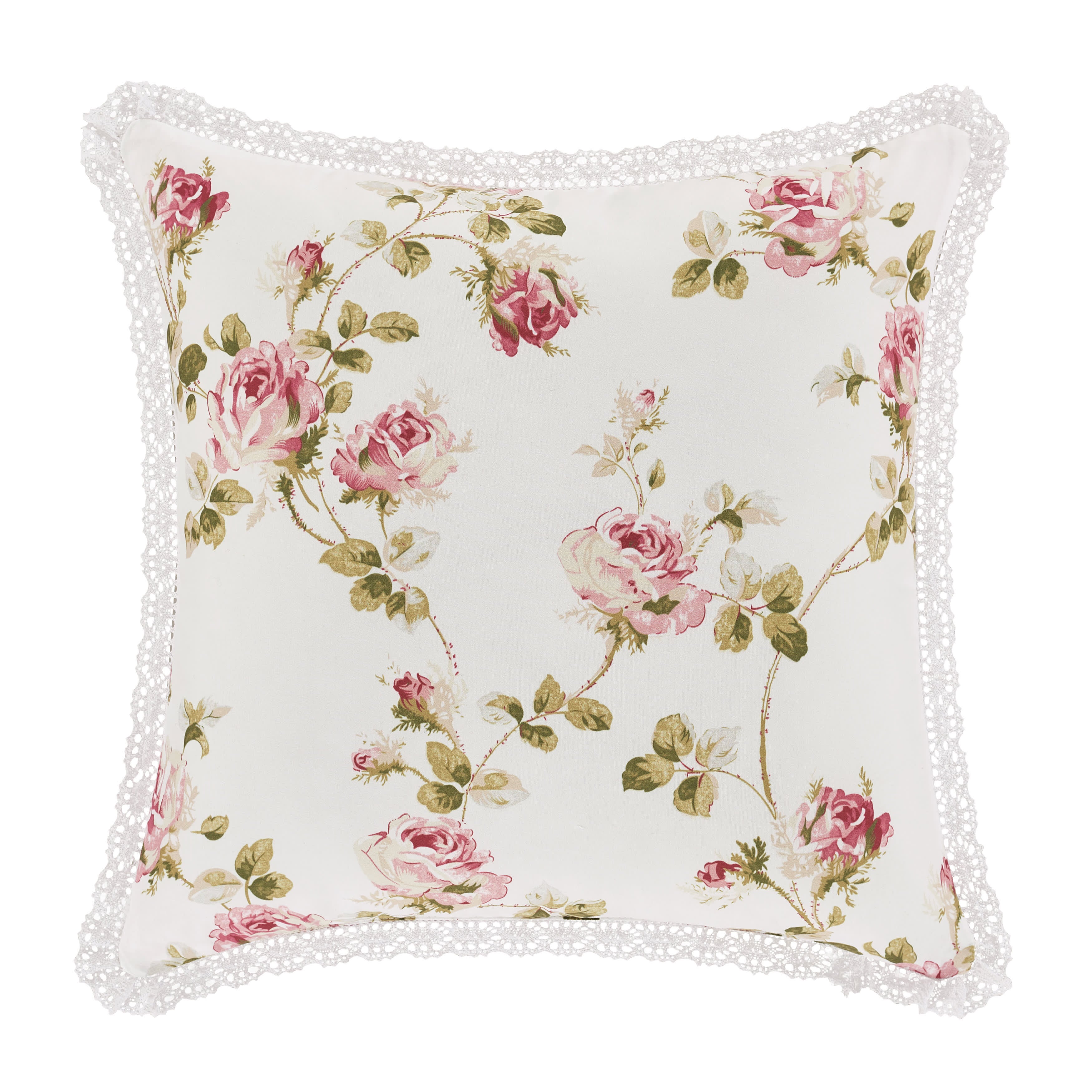 Rosemary 16 Inch Square Decorative Throw Pillow, ROSE, hi-res image number 0