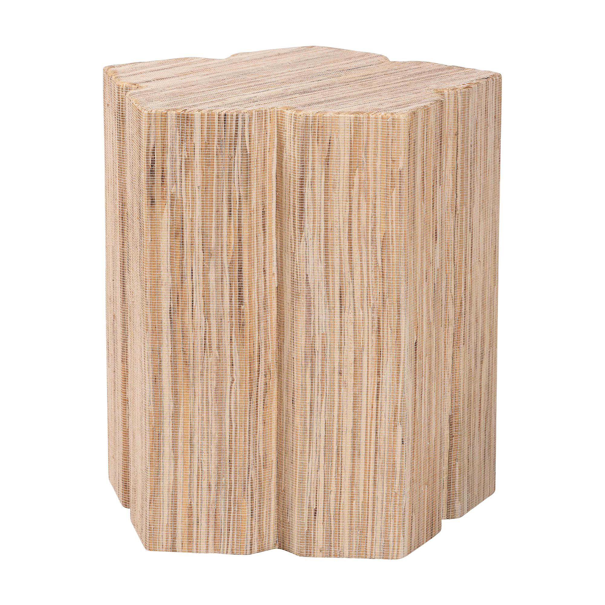Janeth Bohemian Woven Grasscloth End Table, NATURAL, alternate image number 2