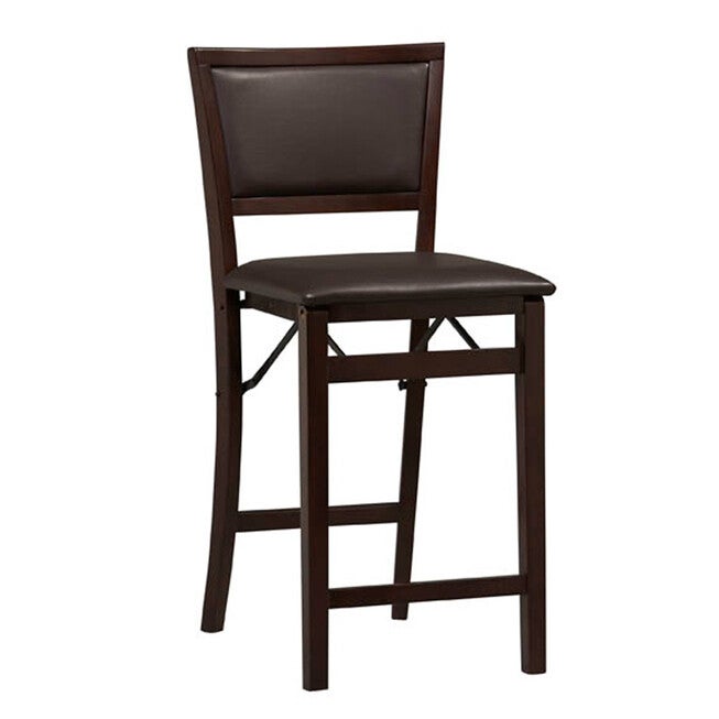 Triena Pad Back Folding Counter Stool 24 inches, ESPRESSO, hi-res image number 0