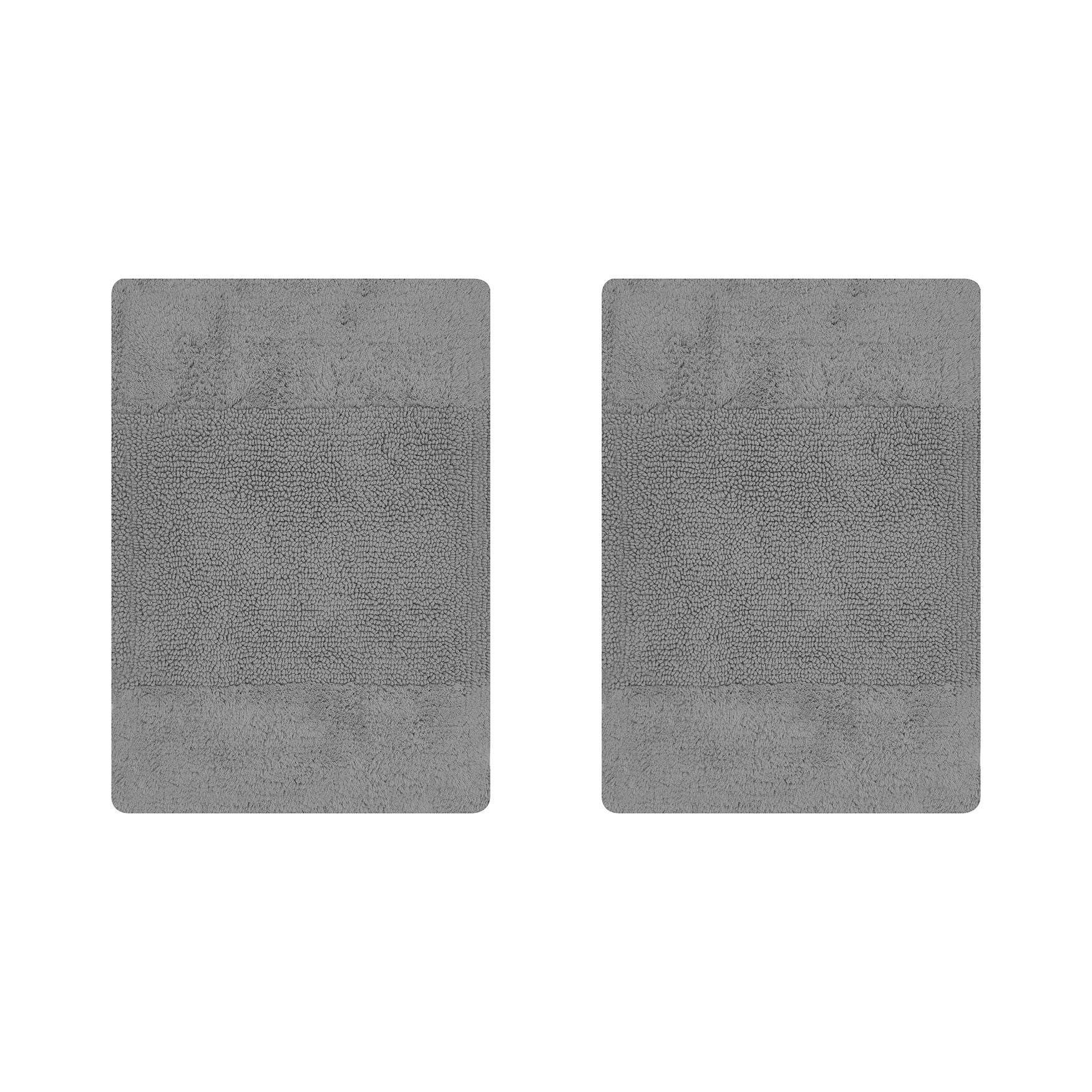 Granada Collection 100% Cotton 2 Piece (17 inches X 24 inches | 17 inches X 24 inches) Bath Rug Set, GRAY, hi-res image number 0