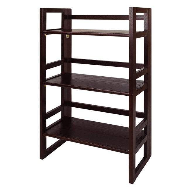 3-Shelf Folding Student Bookcase 20.75 inches Wide-Espresso, , alternate image number 4
