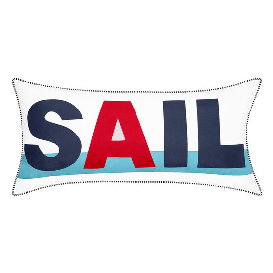 Indoor & Outdoor Bold Sail Reversible Nautical Lumbar Decorative Pillow, NAVY MULTI, hi-res image number null
