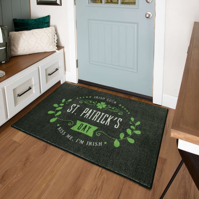 Irish Luck Black Kitchen Rug, , alternate image number null