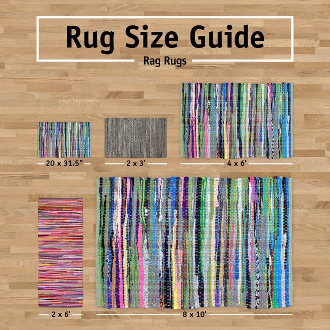 Multi Olive Green Rag Rug 50X80Cm, , on-hover image number 1