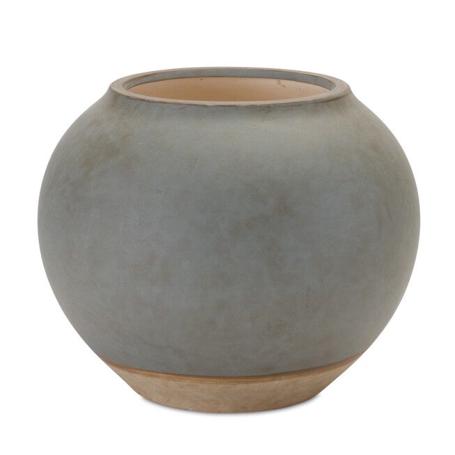 Vase 8.5 inchesD x 7.5 inchesH Ceramic, GREY/BROWN, hi-res image number 0