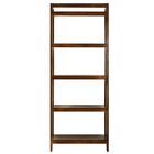 Stratford 5-Shelf Folding Bookcase-Warm Brown, , alternate image number null