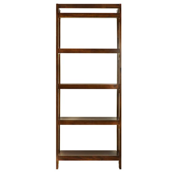 Stratford 5-Shelf Folding Bookcase-Warm Brown, , alternate image number null