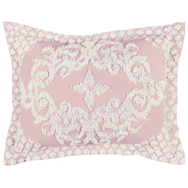 Chenille Medallion Design, Standard Sham, PINK, hi-res image number null