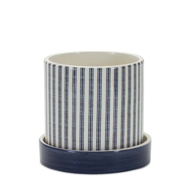 Container (Set of 2) 4.5 inchesD x 4.25 inchesH, 5.25 inchesD x 5.25 inchesH Dolomite, BLUE/WHITE, alternate image number 2