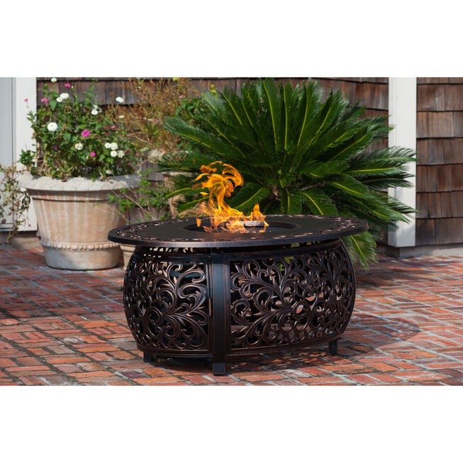 Toulon Oval Cast Aluminum LPG Fire Pit, , on-hover image number 1
