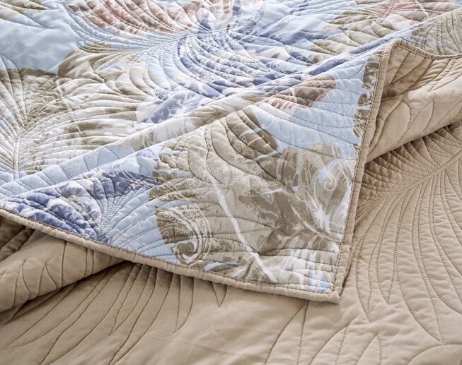 Greenland Home Fashions Tropics Finely Stitched Quilt Set, MIST, alternate image number null