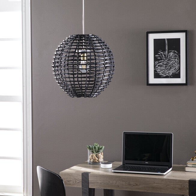 Dorvin Round Pendant Shade, BLACK, hi-res image number null