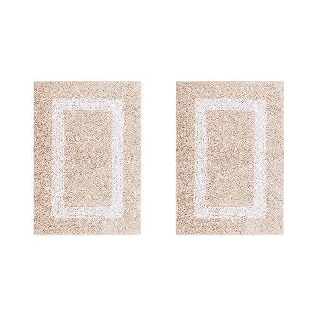 Hotel Collection 100% Cotton 2 Piece (17 inches X 24 inches | 17 inches X 24 inches) Bath Rug Set, SAND WHITE, hi-res image number 0