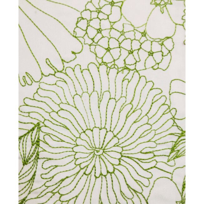 Fine Line Embroidered Floral 18x18 Indoor Outdoor Decorative Pillow, , alternate image number null