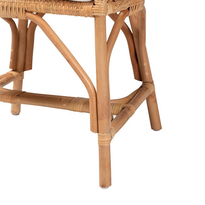 Arween Modern Bohemian Natural Brown Rattan Dining Chair, , alternate image number null