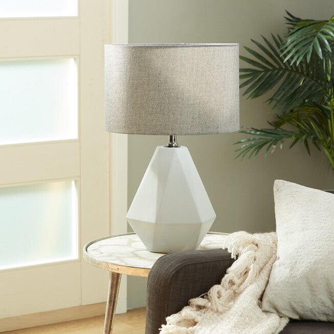 Light Grey Ceramic Transitional Table Lamp, , alternate image number null