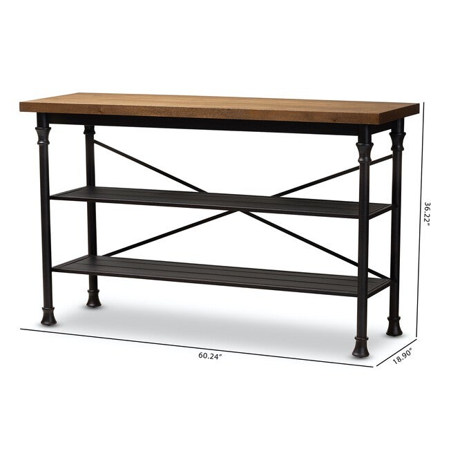 Velera Vintage Wood Metal Kitchen Storage Shelf Unit Furniture, , alternate image number null