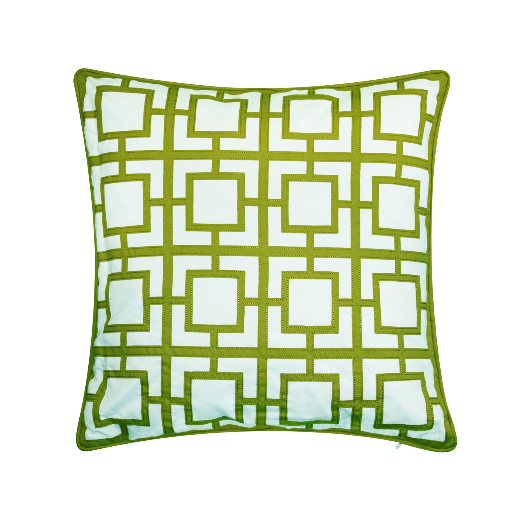 Modern Links Applique 20X20 Indoor Outdoor Decorative Pillow, MEDIUM GREEN, hi-res image number 0
