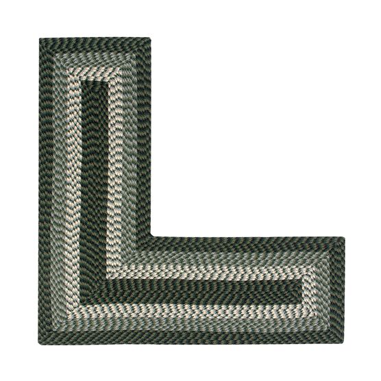 Alpine Braid Collection Reversible Indoor Area in Vibrant Colors, 24"" x 68"" x 68"" L-Shape , HUNTER STRIPE, hi-res image number null