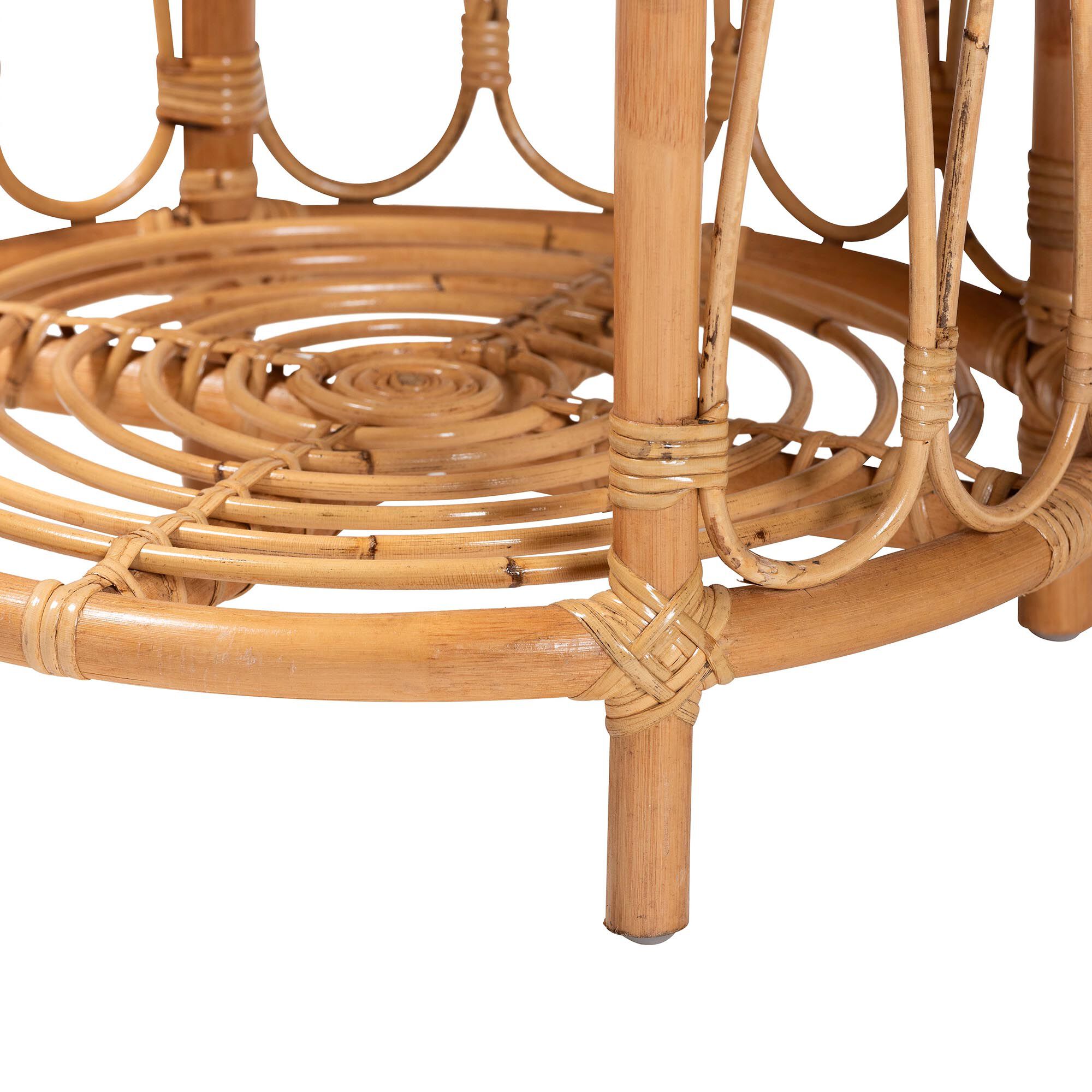 Berilo Bohemian Light Honey Rattan End Table, HONEY, alternate image number 3