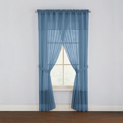 BH Studio Sheer Voile 5-Pc. One-Rod Curtain Set, 