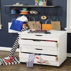 Cary Six Drawer Wide Roll Cart White Wash, , alternate image number null