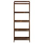 Stratford 5-Shelf Folding Bookcase-Warm Brown, BROWN, hi-res image number null