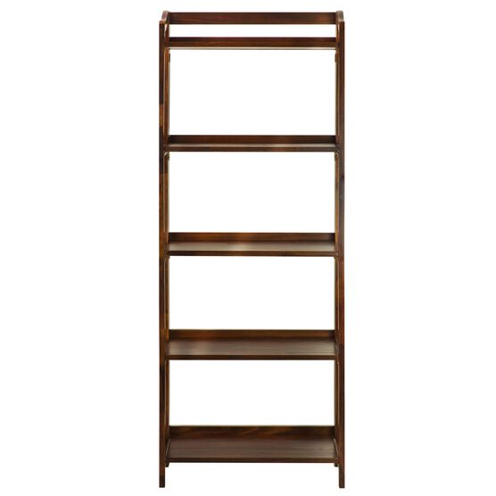 Stratford 5-Shelf Folding Bookcase-Warm Brown, BROWN, hi-res image number null