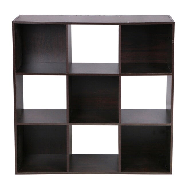 Home Basics Open and Enclosed 9 Cube MDF Storage Organizer Espresso, ESPRESSO, hi-res image number 0