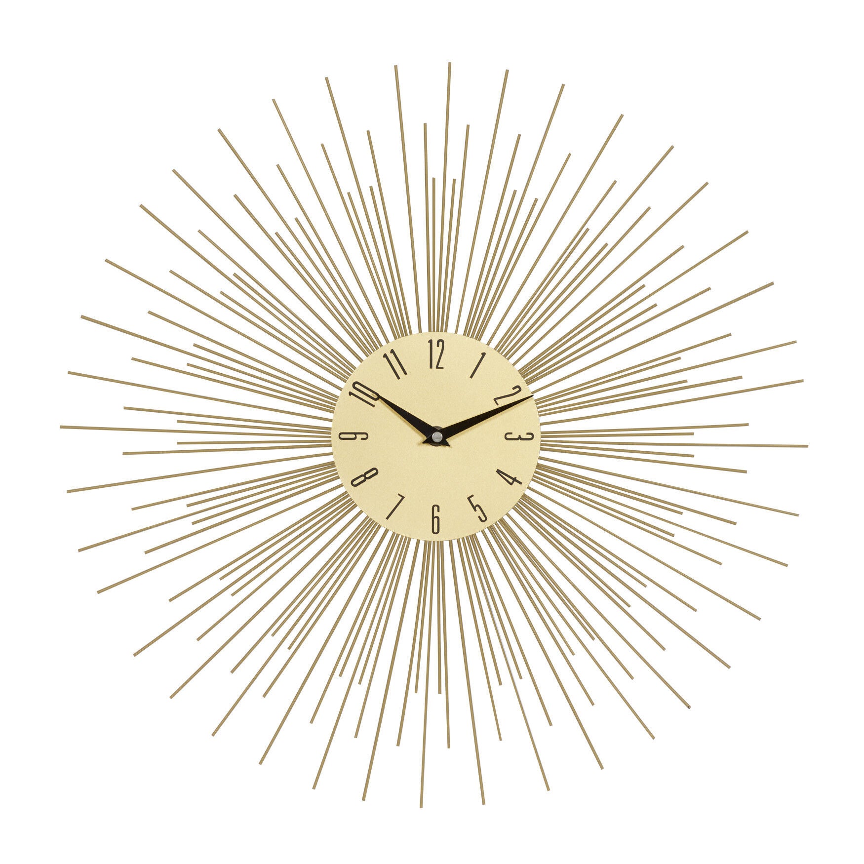 Gold Metal Contemporary Wall Clock, GOLD, hi-res image number 0