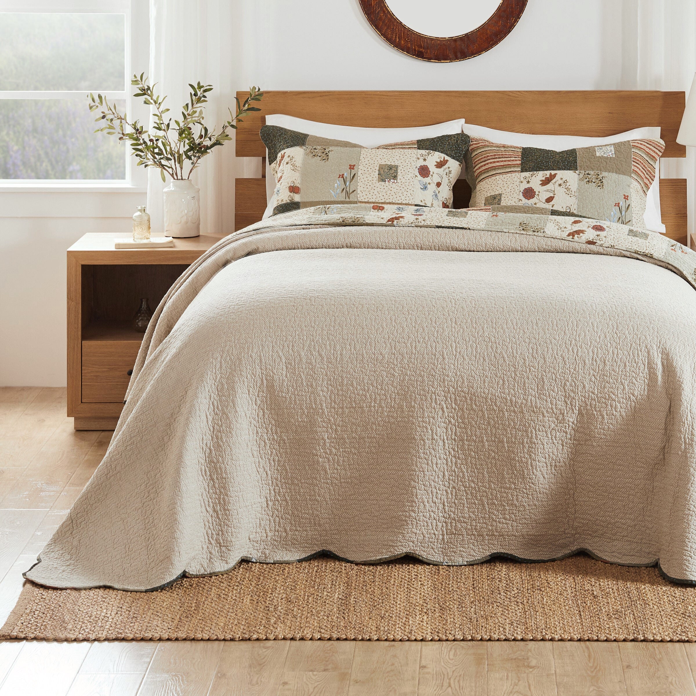 Sedona Reversible Cotton-Rich Bedspread Set, MULTI, alternate image number 2